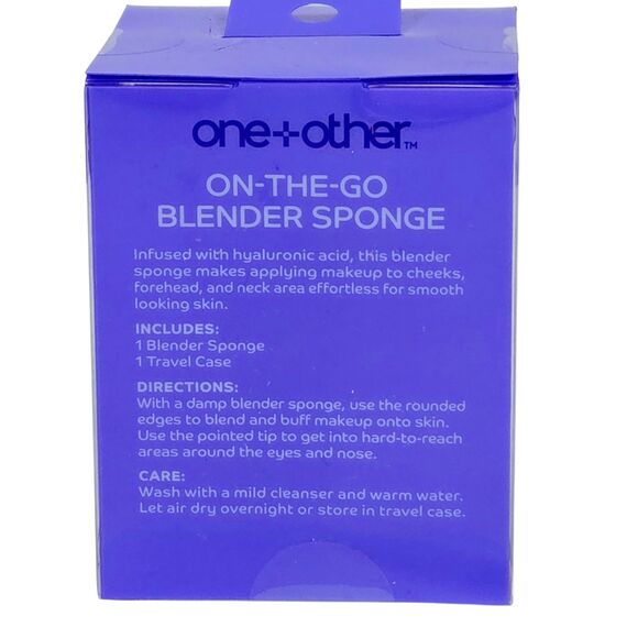 One + Other On The Go Blender Sponge Infused w/ Hyaluronic Acid w/ Travel Case - Picture 2 of 2